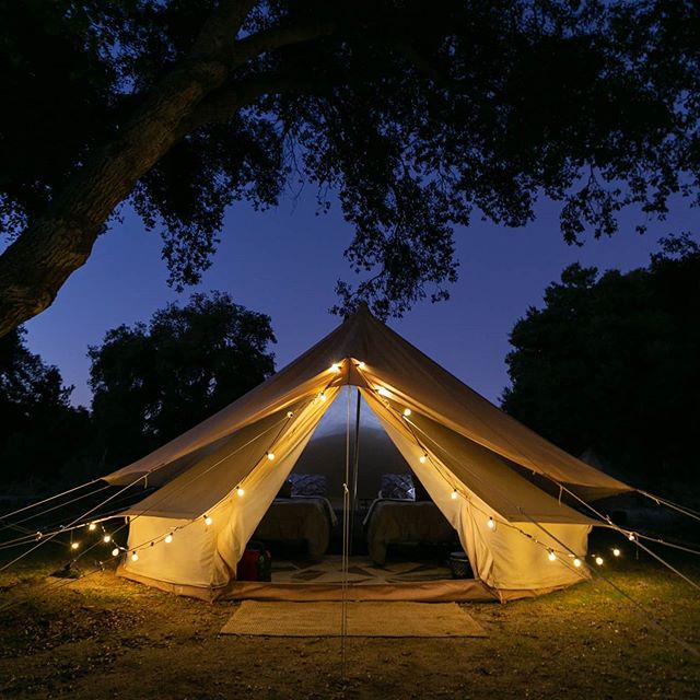  Burnt Rancheria Campground Bell Tent at Night